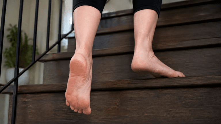 Plantar Fasciitis Relief Barefoot on Stairs