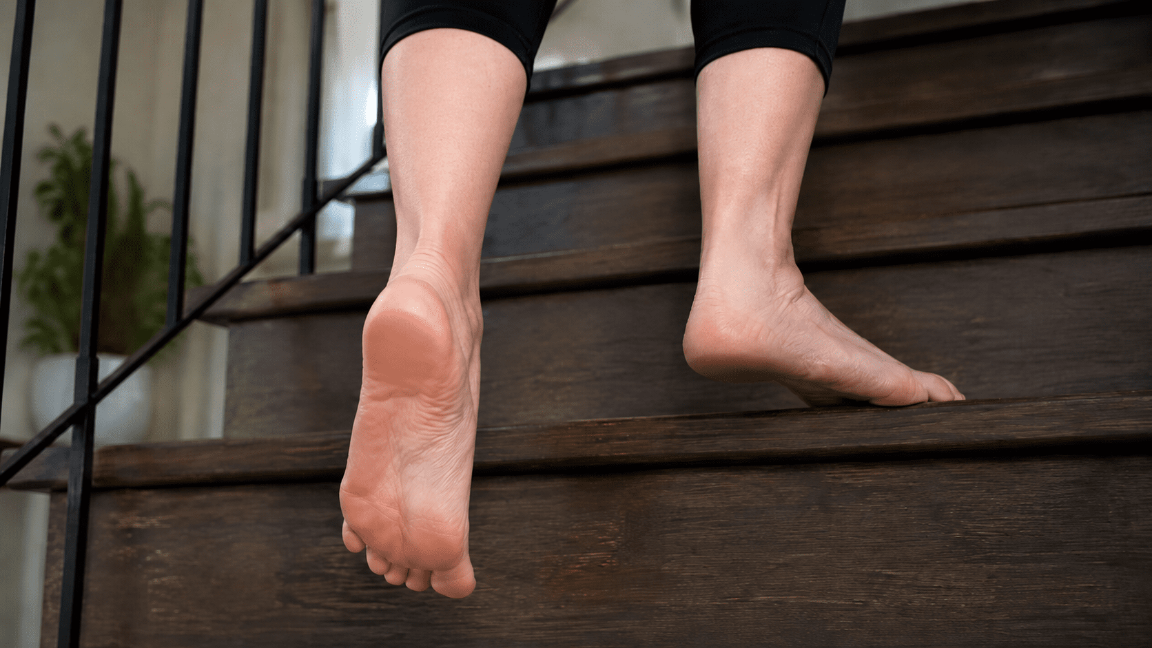 Plantar Fasciitis Relief Barefoot on Stairs