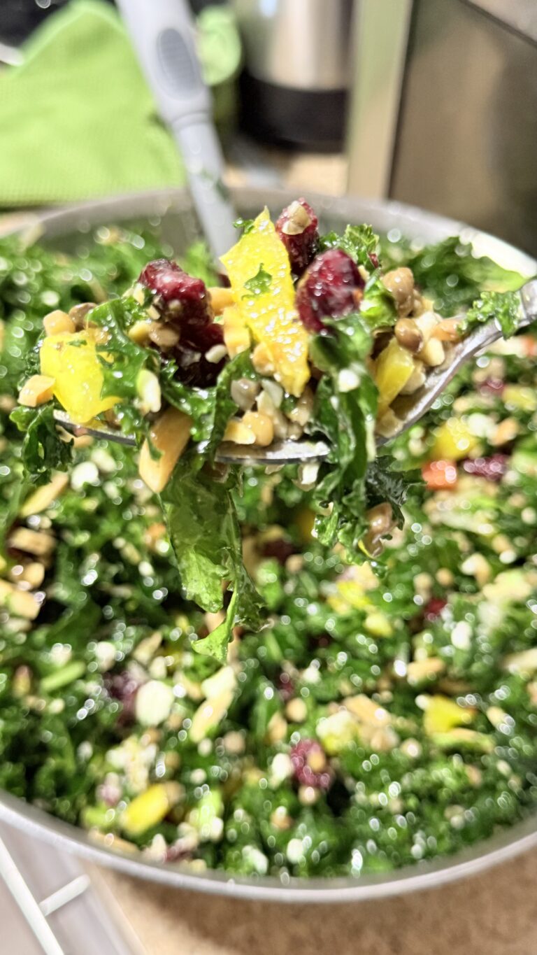 Easy Kale Lentil Salad With a Warm Infused Dressing